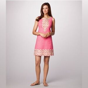 Lilly Pulitzer Pink Adelson Shift Gold Lace